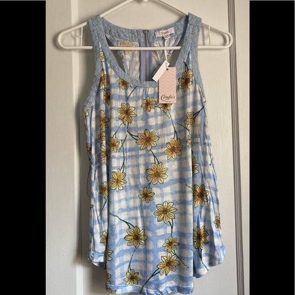 NWT Candie’s Tank Top Embroidery & Flower Details - Picture 1 of 8